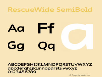 RescueWide SemiBold Version 1.00 Font Sample