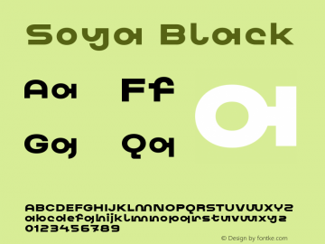 Soya Black Version 1.000 Font Sample