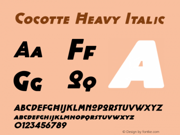 Cocotte Heavy Italic Version 2.1 | wf-rip by RD Font Sample