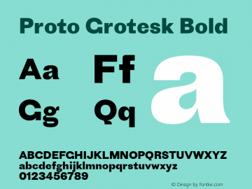 ProtoGrotesk-Bold Version 1.0 Font Sample