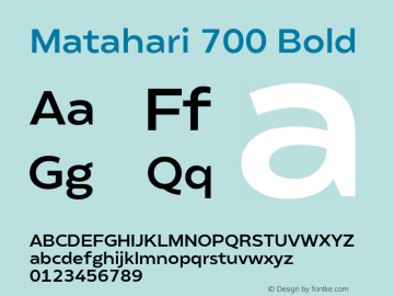 Matahari-700Bold Version 1.000 | wf-rip DC20190215图片样张