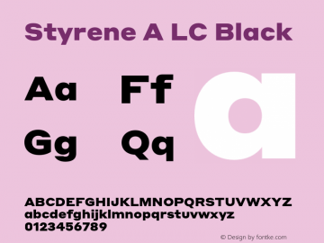 StyreneALC-Black Version 1.1 2016 Font Sample