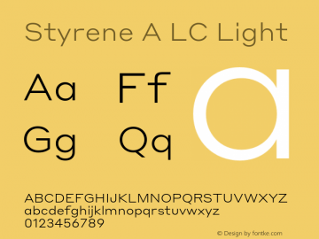 StyreneALC-Light Version 1.1 2016 Font Sample