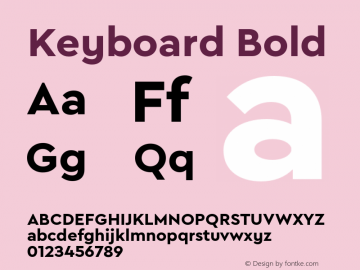 Keyboard-Bold Version 1.000 | w-rip DC20180905 Font Sample