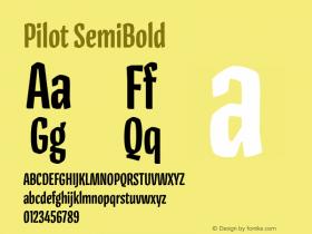 Pilot-SemiBold Version 1.1 | wf-rip DC20180830 Font Sample