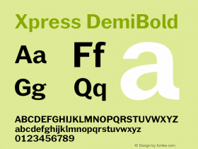 Xpress DemiBold Version 1.001;PS 001.001;hotconv 1.0.88;makeotf.lib2.5.64775 Font Sample