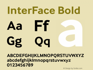 InterFace-Bold Version 3.000 Font Sample