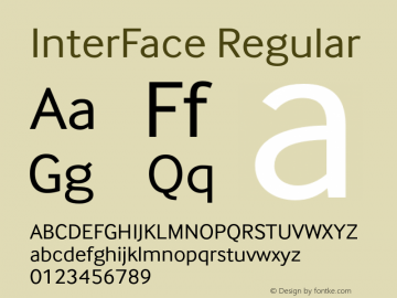 InterFace-Regular Version 3.000 Font Sample
