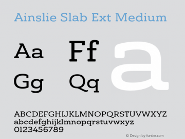 AinslieSlab-ExtMed Version 1.000 Font Sample