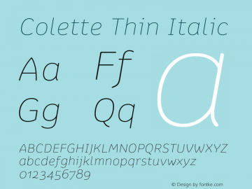 Colette-ThinItalic 1.000图片样张