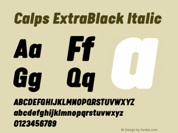 Calps ExtraBlack Italic Version 1.000图片样张