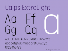 Calps ExtraLight Version 1.000 Font Sample