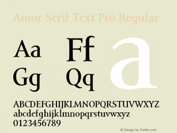 AmorSerifTextPro Version 001.000 Font Sample