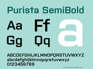 Purista SemiBold Version 2.000 Font Sample