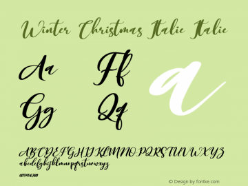 Winter Christmas Italic Italic Version 1.00;October 29, 2020;FontCreator 13.0.0.2683 64-bit Font Sample