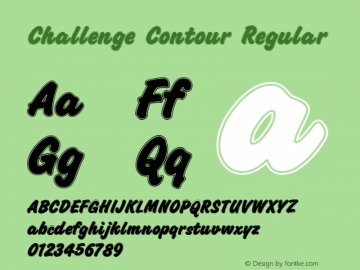 Challenge Contour Regular 1.15 Font Sample