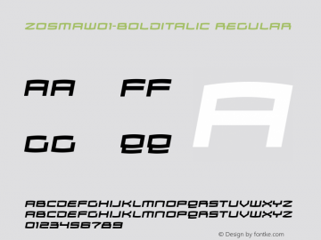 Zosma W01 Bold Italic Version 2.00 Font Sample
