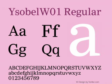 Ysobel W01 Version 2.01 Font Sample