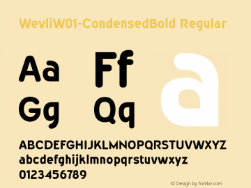 Wevli W01 Condensed Bold Version 4.00 Font Sample