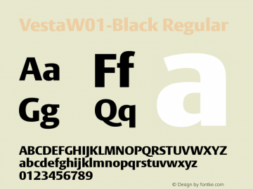 Vesta W01 Black Version 1.00 Font Sample