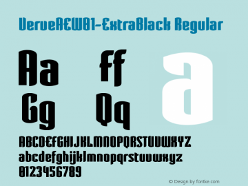 Verve AE W01 Extra Black Version 2.00 Font Sample