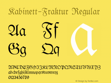 Kabinett-Fraktur Regular 002.012 Font Sample