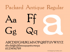 Packard Antique Regular 001.000 Font Sample