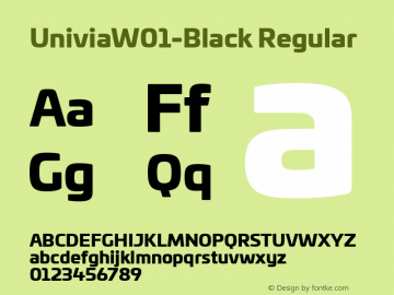 Univia W01 Black Version 1.00 Font Sample