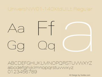 Univers N W01 140 Xtd Ul Lt Version 1.1 Font Sample