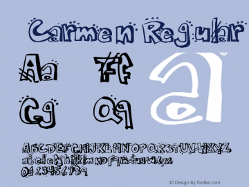 Carmen Regular Version 1.00 January 24, 2007, initial release Font Sample