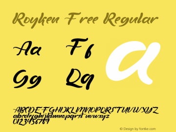 Royken Free Version 1.00;April 14, 2021;FontCreator 12.0.0.2545 64-bit图片样张