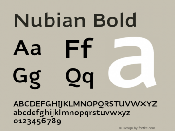 Nubian Bold 001.000 Font Sample