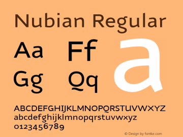 Nubian Regular 001.000 Font Sample