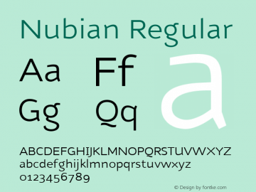 Nubian Regular 001.000 Font Sample