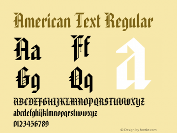 American Text Regular 003.001 Font Sample