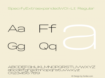 Specify Extraexpanded W01 Light Version 1.00 Font Sample