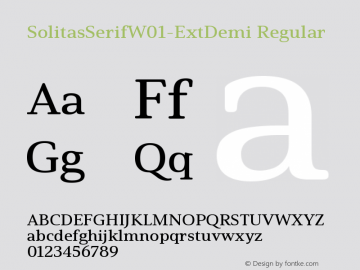 Solitas Serif W01 Ext Demi Version 1.00图片样张