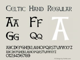 Celtic Hand Regular 001.000 Font Sample