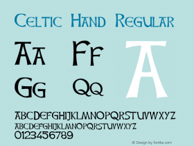 Celtic Hand Regular 1.0 Font Sample