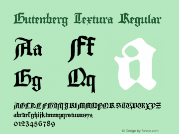 Gutenberg Textura Regular 1.70 Font Sample
