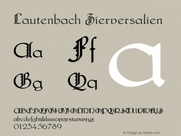 Lautenbach Zierversalien Macromedia Fontographer 4.1 05.06.01 Font Sample