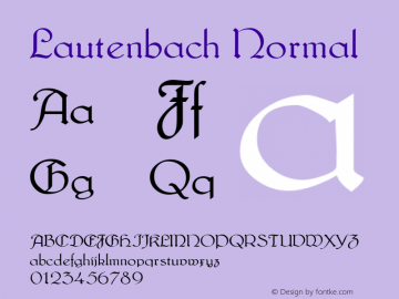 Lautenbach Normal Macromedia Fontographer 4.1 05.06.01 Font Sample