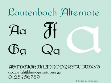 Lautenbach Alternate Macromedia Fontographer 4.1 05.06.01 Font Sample