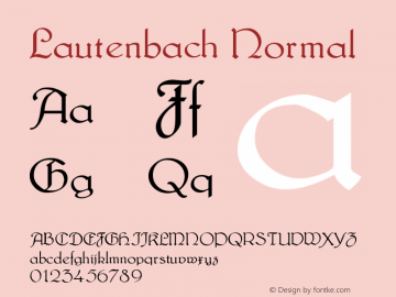 Lautenbach Normal Version 001.000 Font Sample