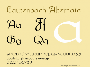Lautenbach Alternate Version 001.000 Font Sample