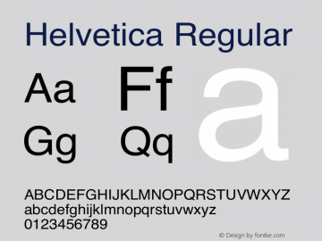Helvetica Regular  Font Sample
