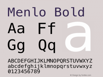 Menlo Bold  Font Sample