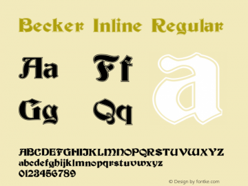 Becker Inline Regular 001.050 Font Sample