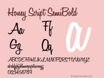 Honey Script SemiBold 001.000 Font Sample