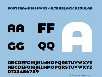 Posterama 1919 W02 UltraBlack Version 1.00 Font Sample